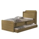 Ver imagem 5 de Cama Solteiro Tamires 2 Gavetas Bau com Cama Auxiliar Design Moderno Nature