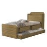 Cama Solteiro Tamires 2 Gavetas Bau com Cama Auxiliar Design Moderno Nature - 5