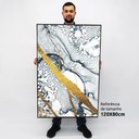 Ver imagem 2 de Quadro Decorativo em Canvas Abstrato Mármore Delux TaColado Borda Infinita 120 x 80cm