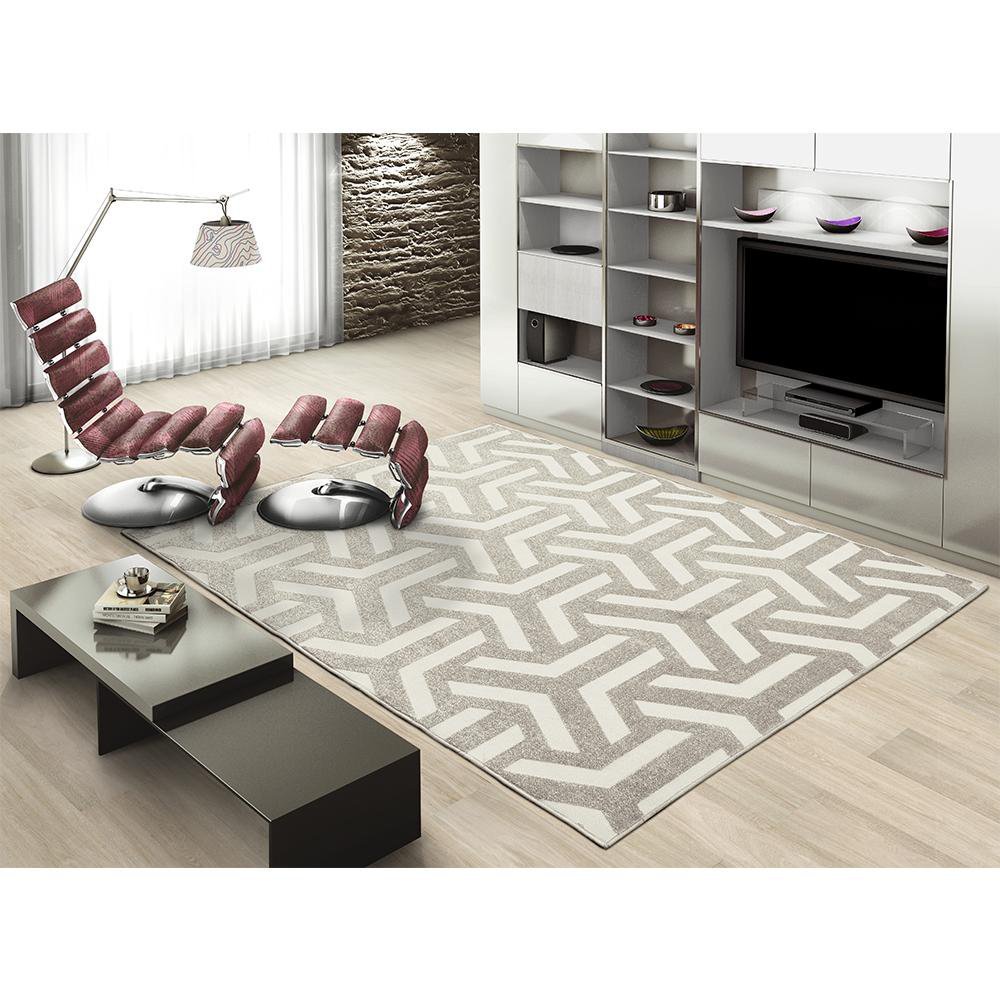 Tapete P/ Sala Chevron Platina 07/57 1,00x1,50 São Carlos - 2