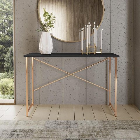 Aparador Steel 76 cm Estilo Industrial com Pés em Aço Cobre/Preto