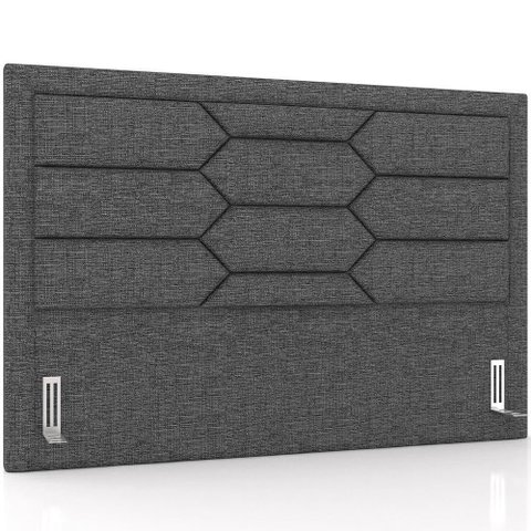 Cabeceira Cama Box Queen 160cm Estofada Nora P05 Linho Cinza Escuro