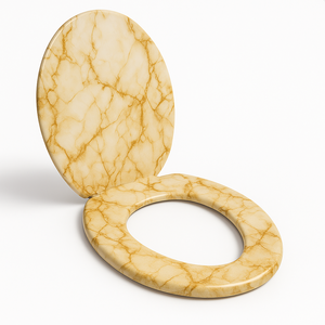 Assento de Privada Tampa Pvc:marmorizado Dourado