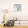 Quadro Decorativo Mapa Mundi Africa Preto e Branco - 1