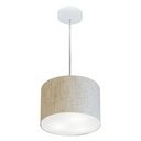Ver imagem 1 de Lustre Pendente Cilíndrico Vivare Md-4209 Cúpula em Tecido 25x25cm - Bivolt - Rustico Bege - Bivolt