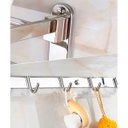 Ver imagem 3 de Toalheiro Prateleira Dobravel Kit 30 Uni Inox Porta Toalhas Suporte Armazenamento Gancho Banheiro Qu