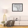 Quadro Decorativo Mapa Mundi Africa Preto e Branco - 1