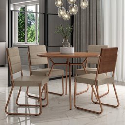Conjunto Sala de Jantar 4 Cadeiras San Francisco Carraro - 2
