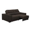Sofá Retrátil Reclinável 3 lugares 1,80m Rubia Suede Marrom - 5