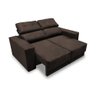 Sofá Retrátil Reclinável 3 lugares 1,80m Rubia Suede Marrom - 2