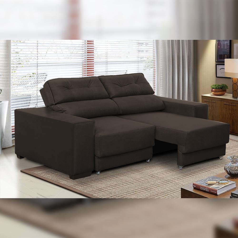 Sofá Retrátil Reclinável 3 lugares 1,80m Rubia Suede Marrom é boa?