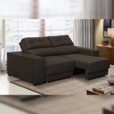 Ver imagem 1 de Sofá Retrátil Reclinável 3 lugares 1,80m Rubia Suede Marrom