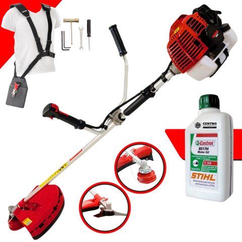 Roçadeira com Óleo Stihl 2t Kw52-l Kawashima Á Gasolina 2t 52cc 2,5hp Alta Performance
