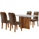 Ver imagem 2 de Sala de Jantar Mesa Olímpia 120CM MDF Canto Copo com 4 Cadeiras Carol Moderna