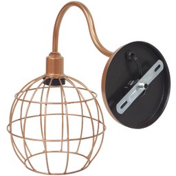 2 Luminárias Arandela de Parede Aramada Globo Industrial Retro Cobre Rose Gold Agp Ilumini Vintage - 5