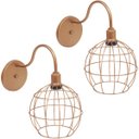 Ver imagem 1 de 2 Luminárias Arandela de Parede Aramada Globo Industrial Retro Cobre Rose Gold Agp Ilumini Vintage