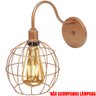 2 Luminárias Arandela de Parede Aramada Globo Industrial Retro Cobre Rose Gold Agp Ilumini Vintage - 3