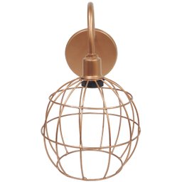 2 Luminárias Arandela de Parede Aramada Globo Industrial Retro Cobre Rose Gold Agp Ilumini Vintage - 4
