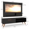 Rack com Painel para Tv até 43 Polegadas Toronto 1 Porta Preto - Panorama Móveis - 4
