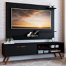 Rack com Painel para Tv até 43 Polegadas Toronto 1 Porta Preto - Panorama Móveis - 1