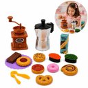 Ver imagem 6 de Maquina de Cafe Infantil Kit Cafeteria Moedor Cafeteira Italiana Brinquedo Completo 14 Pecas Mini Co