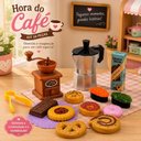 Ver imagem 1 de Maquina de Cafe Infantil Kit Cafeteria Moedor Cafeteira Italiana Brinquedo Completo 14 Pecas Mini Co