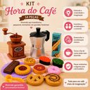 Ver imagem 3 de Maquina de Cafe Infantil Kit Cafeteria Moedor Cafeteira Italiana Brinquedo Completo 14 Pecas Mini Co