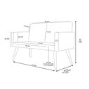 Ver imagem 5 de Kit Namoradeira + 02 Poltronas Decorativas Linho Cor:Linho Grafite