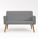 Ver imagem 3 de Kit Namoradeira + 02 Poltronas Decorativas Linho Cor:Linho Grafite