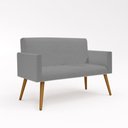 Ver imagem 2 de Kit Namoradeira + 02 Poltronas Decorativas Linho Cor:Linho Grafite