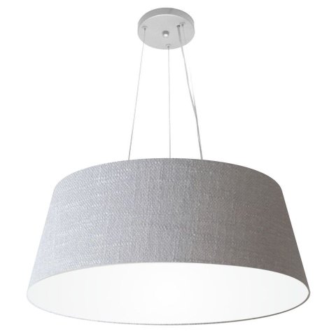 Lustre Pendente Cone Vivare Md-4002 Cúpula em Tecido 21/60x50cm - Bivolt - Rustico Cinza - Bivolt