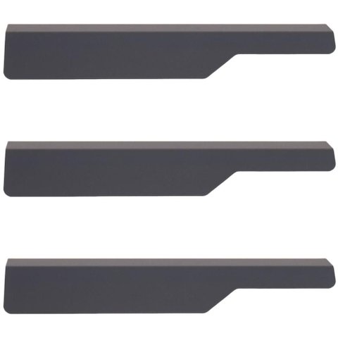 Jogo 3 Puxadores Esquerdos para Móveis 18cm Cinza Aço Carbono Organize Masutti Porta Armário