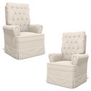 Ver imagem 1 de Kit 02 Poltronas de Amamentação e Descanso com Balanço Laís G05 Veludo Creme - Mpozenato