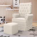 Ver imagem 2 de Kit 02 Poltronas de Amamentação e Descanso com Balanço Laís G05 Veludo Creme - Mpozenato