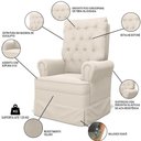Ver imagem 3 de Kit 02 Poltronas de Amamentação e Descanso com Balanço Laís G05 Veludo Creme - Mpozenato
