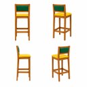 Ver imagem 7 de 6 Banquetas Madeira Copa do Mundo Brasil Estofados Hellen:Mel e Sintetico Amarelo