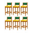 Ver imagem 1 de 6 Banquetas Madeira Copa do Mundo Brasil Estofados Hellen:Mel e Sintetico Amarelo
