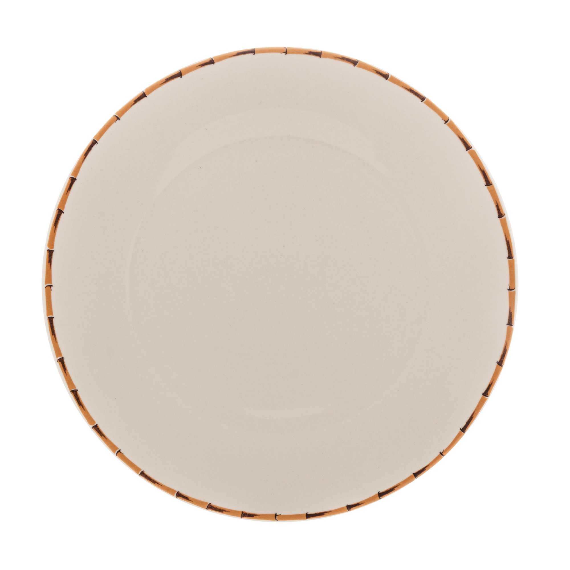 Prato Raso de Porcelana Com Borda de Bambu 27,5cm Lyor - 1