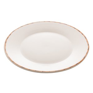 Prato Raso de Porcelana Com Borda de Bambu 27,5cm Lyor - 2