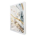 Ver imagem 1 de Quadro Decorativo Caixa Alta com Vidro Abstrato Mármore Delicado TaColado Moldura Branca 90 x 60cm