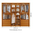Ver imagem 3 de Guarda Roupa Casal Volpi 6 Portas Mdf 278 Cm Cumaru Madetec