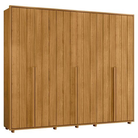 Guarda-Roupa Casal 6 Portas 6 Gavetas Volpi 278cm MDF Cumaru Quarto
