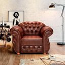 Ver imagem 1 de Poltrona Chesterfield Capitonê Couro Nozes Ecológico - Fm