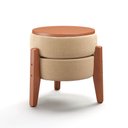 Ver imagem 2 de Puff 2 em 1 Mesa Lateral Tc: Linho Bege