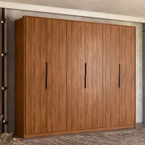 Guarda Roupa Casal 6 Portas e 6 Gavetas Equador - Nogueira Touch