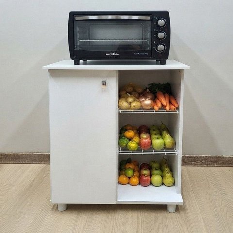 Balcão Fruteira 1 Porta 2 Aramados BF3205 Branco