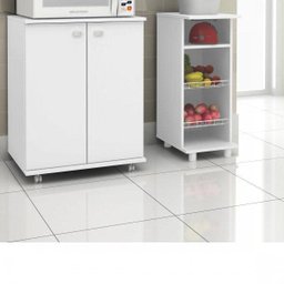 Balcão Fruteira Aberto 2 Aramados BF3206 Branco - 1 Balcão Fruteira Aberto 2 Aramados BF3206 Branco - 1