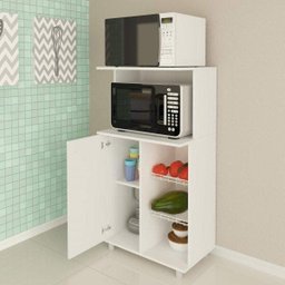 Balcão Fruteira 1 Porta 2 Aramados e Prateleira BF3207 Branco - 3 Balcão Fruteira 1 Porta 2 Aramados e Prateleira BF3207 Branco - 3