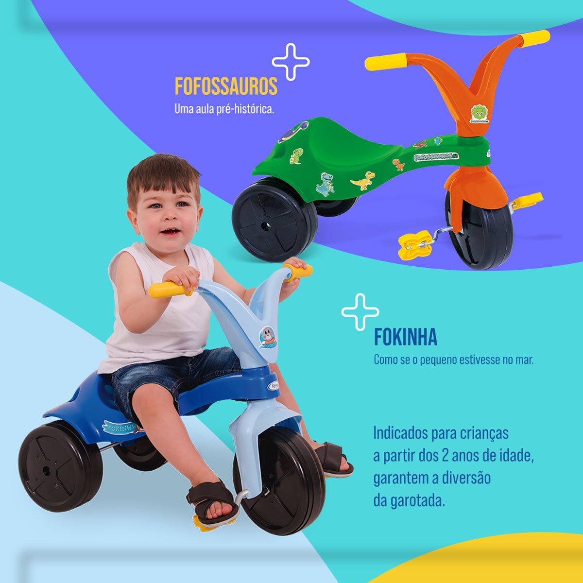 MOTOCA INFANTIL TRICICLO DE PASSEIO TOTOCA COM PEDAL E KIT ADESIVO