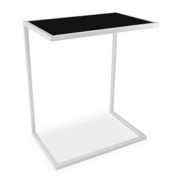 Mesa de Apoio Lateral para Sofá Belfast Branco e Preto - 1